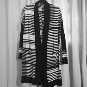 Vince long striped Merino wool cardigan
